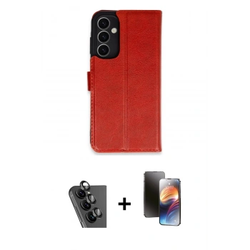 MARSİLYAN™- Galaxy A25 5G Kılıf Siluet Işık Serisi - Siyah 3D Antistatik Mat Seramik Nano Ekran Koruyucu + Valdez Metal Kamera Lens - SH