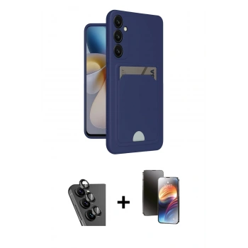 MARSİLYAN™- Galaxy A25 5G Kılıf Vadi Çizgi Prime - Siyah 3D Antistatik Mat Seramik Nano Ekran Koruyucu + Valdez Metal Kamera Lens - SH