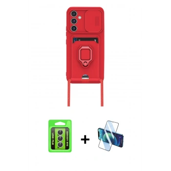 MARSİLYAN™- Galaxy A25 5G Kılıf Vadi Form Prime - Siyah 3D Antistatik Seramik Nano Ekran Koruyucu + Raze Metal Kamera Lens - GS