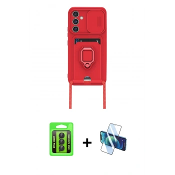 MARSİLYAN™- Galaxy A25 5G Kılıf Vadi Form Prime - Siyah 3D Antistatik Seramik Nano Ekran Koruyucu + Raze Metal Kamera Lens - SH