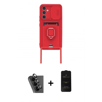MARSİLYAN™- Galaxy A25 5G Kılıf Vadi Form Prime - Siyah 6D Antistatik Mat Seramik Hayalet Nano Ekran Koruyucu + Valdez Metal Kamera Lens - SH