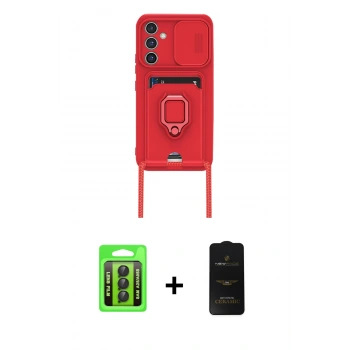 MARSİLYAN™- Galaxy A25 5G Kılıf Vadi Form Prime - Siyah 6D Antistatik Mat Seramik Hayalet Nano Ekran Koruyucu + Raze Metal Kamera Lens - SH