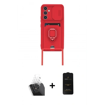 MARSİLYAN™- Galaxy A25 5G Kılıf Vadi Form Prime - Siyah 6D Antistatik Mat Seramik Hayalet Nano Ekran Koruyucu + Kamera Lens Koruma Cam - SF
