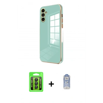 MARSİLYAN™- Galaxy A25 5G Kılıf Yankı Serisi - Siyah Joko Magic 5D Cam + Raze Metal Kamera Lens - SH
