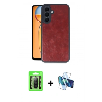 MARSİLYAN™- Galaxy A26 Kılıf Kıvılcım Işık Serisi - Siyah 3D Antistatik Seramik Nano Ekran Koruyucu + Raze Metal Kamera Lens - SH
