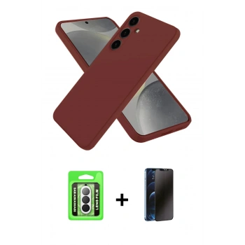 MARSİLYAN™- Galaxy A26 Kılıf Kozmos Yansıma Özel Seri - Siyah 3D Antistatik Hayalet Cam Ekran Koruyucu + Raze Metal Kamera Lens - GS
