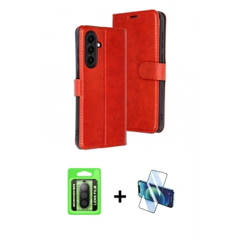 MARSİLYAN™- Galaxy A26 Kılıf Siluet Işık Serisi - Siyah 3D Antistatik Seramik Nano Ekran Koruyucu + Raze Metal Kamera Lens - SH