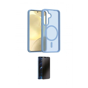 MARSİLYAN™- Galaxy A26 Kılıf Siluet Minimal Prime - Siyah 3D Antistatik Hayalet Cam Ekran Koruyucu