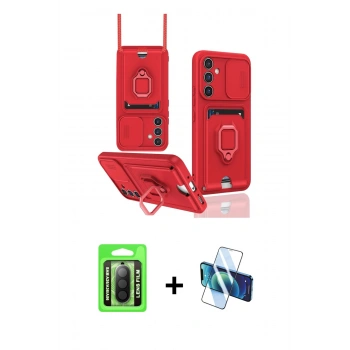 MARSİLYAN™- Galaxy A26 Kılıf Vadi Form Prime - Siyah 3D Antistatik Seramik Nano Ekran Koruyucu + Raze Metal Kamera Lens - SH