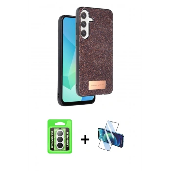 MARSİLYAN™- Galaxy A26 Kılıf Vadi Klasik Serisi - Siyah 3D Antistatik Seramik Nano Ekran Koruyucu + Raze Metal Kamera Lens - GS