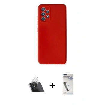 MARSİLYAN™- Galaxy A32 Kılıf Ahenk Serisi - Şeffaf Uv Polymer Nano Ekran Koruyucu + Kamera Lens Koruma Cam - SF