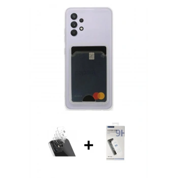 MARSİLYAN™- Galaxy A32 Kılıf Doruk Klasik Koleksiyonu - Şeffaf Uv Polymer Nano Ekran Koruyucu + Kamera Lens Koruma Cam - SF