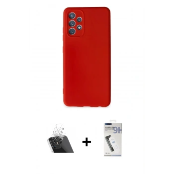 MARSİLYAN™- Galaxy A32 Kılıf Kozmos Yansıma Özel Seri - Şeffaf Uv Polymer Nano Ekran Koruyucu + Kamera Lens Koruma Cam - SF