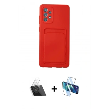 MARSİLYAN™- Galaxy A32 Kılıf Vadi Çizgi Prime - Siyah 3D Antistatik Cam Ekran Koruyucu + Kamera Lens Koruma Cam - SF