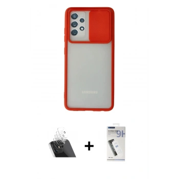 MARSİLYAN™- Galaxy A32 Kılıf Vadi Çizgi - Şeffaf Uv Polymer Nano Ekran Koruyucu + Kamera Lens Koruma Cam - SF