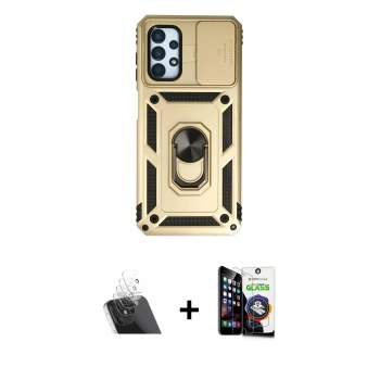 MARSİLYAN™- Galaxy A33 5G Kılıf Ahenk Klasik - Şeffaf Temperli Cam Ekran Koruyucu + Kamera Lens Koruma Cam - SF