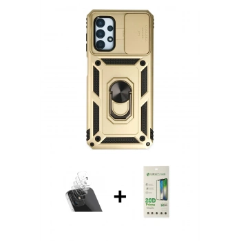 MARSİLYAN™- Galaxy A33 5G Kılıf Ahenk Klasik - Siyah 20D Premium Cam Ekran Koruyucu + Kamera Lens Koruma Cam - SF