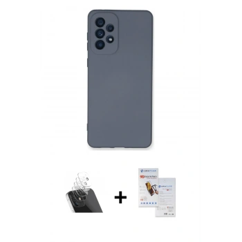 MARSİLYAN™- Galaxy A33 5G Kılıf Ahenk Serisi - Siyah Seramik Nano Ekran Koruyucu + Kamera Lens Koruma Cam - SF