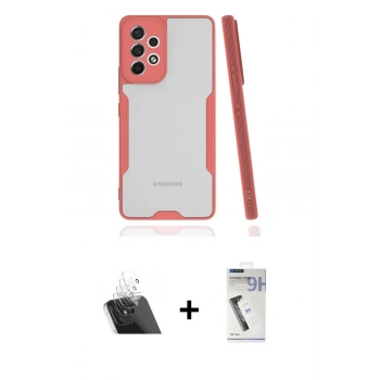 MARSİLYAN™- Galaxy A33 5G Kılıf Atlas Asil Serisi - Şeffaf Uv Polymer Nano Ekran Koruyucu + Kamera Lens Koruma Cam - SF