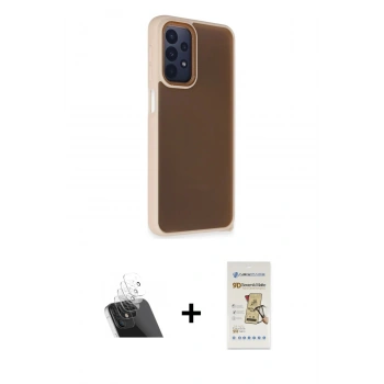 MARSİLYAN™- Galaxy A33 5G Kılıf Atlas Form - Siyah Mat Seramik Nano Ekran Koruyucu + Kamera Lens Koruma Cam - SF