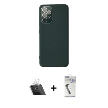 MARSİLYAN™- Galaxy A33 5G Kılıf Çekirdek Modern Serisi - Şeffaf Uv Polymer Nano Ekran Koruyucu + Kamera Lens Koruma Cam - SF