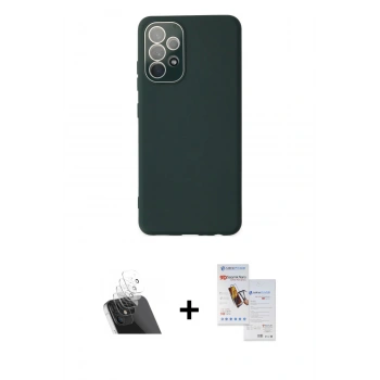 MARSİLYAN™- Galaxy A33 5G Kılıf Çekirdek Modern Serisi - Siyah Seramik Nano Ekran Koruyucu + Kamera Lens Koruma Cam - SF