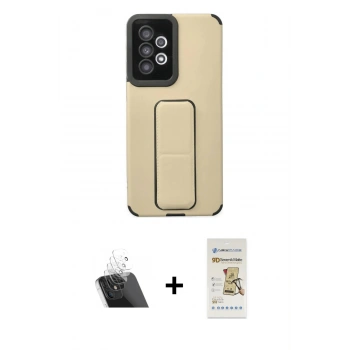 MARSİLYAN™- Galaxy A33 5G Kılıf Çekirdek Yansıma - Siyah Mat Seramik Nano Ekran Koruyucu + Kamera Lens Koruma Cam - SF