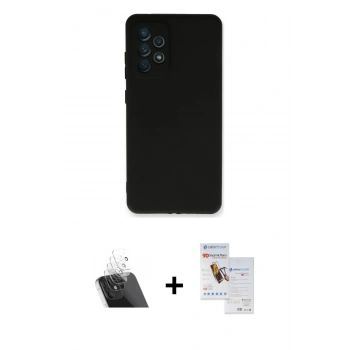 MARSİLYAN™- Galaxy A33 5G Kılıf Kozmos Yansıma Özel Seri - Siyah Seramik Nano Ekran Koruyucu + Kamera Lens Koruma Cam - SF