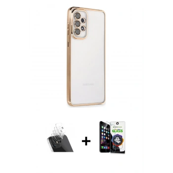 MARSİLYAN™- Galaxy A33 5G Kılıf Vadi Minimal - Şeffaf Temperli Cam Ekran Koruyucu + Kamera Lens Koruma Cam - SF