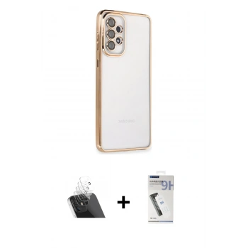 MARSİLYAN™- Galaxy A33 5G Kılıf Vadi Minimal - Şeffaf Uv Polymer Nano Ekran Koruyucu + Kamera Lens Koruma Cam - SF