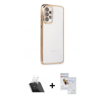 MARSİLYAN™- Galaxy A33 5G Kılıf Vadi Minimal - Siyah Seramik Nano Ekran Koruyucu + Kamera Lens Koruma Cam - SF