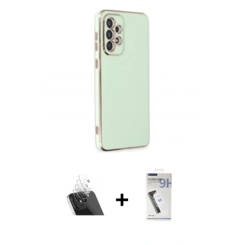 MARSİLYAN™- Galaxy A33 5G Kılıf Yankı Serisi - Şeffaf Uv Polymer Nano Ekran Koruyucu + Kamera Lens Koruma Cam - SF