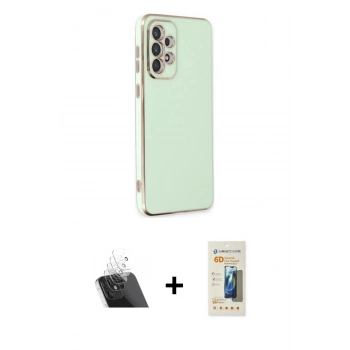MARSİLYAN™- Galaxy A33 5G Kılıf Yankı Serisi - Siyah 6D Mat Seramik Hayalet Nano Ekran Koruyucu + Kamera Lens Koruma Cam - SF