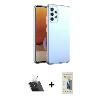 MARSİLYAN™- Galaxy A33 5G Kılıf Zirve Doku - Siyah 6D Mat Seramik Hayalet Nano Ekran Koruyucu + Kamera Lens Koruma Cam - SF