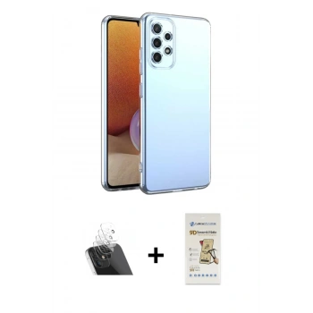 MARSİLYAN™- Galaxy A33 5G Kılıf Zirve Doku - Siyah Mat Seramik Nano Ekran Koruyucu + Kamera Lens Koruma Cam - SF