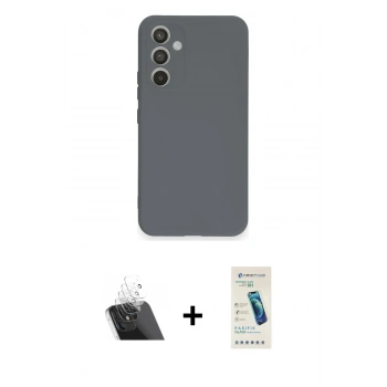 MARSİLYAN™- Galaxy A34 5G Kılıf Ahenk Serisi - Şeffaf Pasifik Cam Ekran Koruyucu + Kamera Lens Koruma Cam - SF