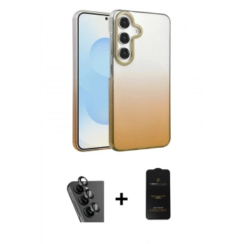 MARSİLYAN™- Galaxy A34 5G Kılıf Kıvılcım Minimal Özel Seri - Siyah 6D Antistatik Mat Seramik Hayalet Nano Ekran Koruyucu + Valdez Metal Kamera Lens - SH