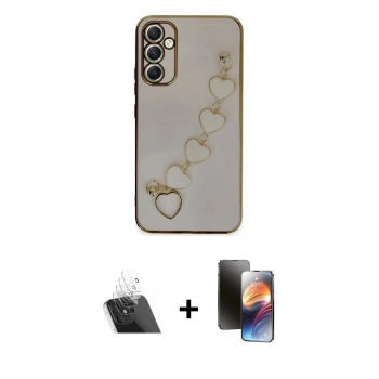 MARSİLYAN™- Galaxy A34 5G Kılıf Nova Işık Prime - Siyah 3D Antistatik Mat Seramik Nano Ekran Koruyucu + Kamera Lens Koruma Cam - SF