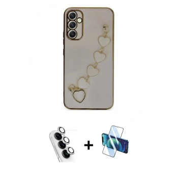 MARSİLYAN™- Galaxy A34 5G Kılıf Nova Işık Prime - Siyah 3D Antistatik Seramik Nano Ekran Koruyucu + Valdez Metal Kamera Lens - GS
