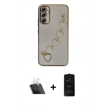 MARSİLYAN™- Galaxy A34 5G Kılıf Nova Işık Prime - Siyah 6D Antistatik Mat Seramik Hayalet Nano Ekran Koruyucu + Kamera Lens Koruma Cam - SF