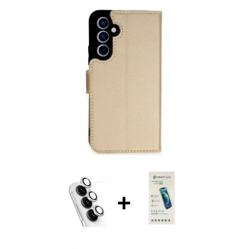 MARSİLYAN™- Galaxy A34 5G Kılıf Siluet Işık Serisi - Şeffaf Pasifik Cam Ekran Koruyucu + Valdez Metal Kamera Lens - GS