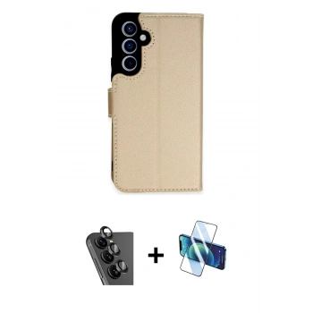 MARSİLYAN™- Galaxy A34 5G Kılıf Siluet Işık Serisi - Siyah 3D Antistatik Seramik Nano Ekran Koruyucu + Valdez Metal Kamera Lens - SH