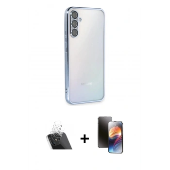 MARSİLYAN™- Galaxy A34 5G Kılıf Vadi Minimal - Siyah 3D Antistatik Mat Seramik Nano Ekran Koruyucu + Kamera Lens Koruma Cam - SF
