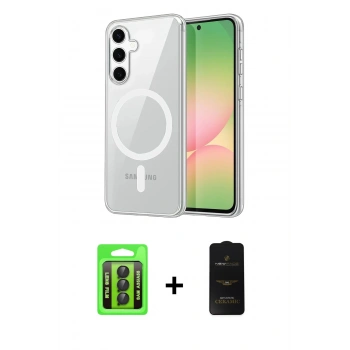 MARSİLYAN™- Galaxy A35 5G Kılıf Ahenk Minimal Serisi - Siyah 6D Antistatik Mat Seramik Hayalet Nano Ekran Koruyucu + Raze Metal Kamera Lens - SH