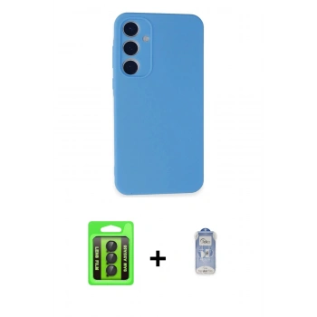 MARSİLYAN™- Galaxy A35 5G Kılıf Ahenk Serisi - Siyah Joko Magic 5D Cam + Raze Metal Kamera Lens - SH