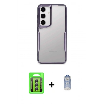 MARSİLYAN™- Galaxy A35 5G Kılıf Akış Çizgi Koleksiyonu - Siyah Joko Magic 5D Cam + Raze Metal Kamera Lens - GS