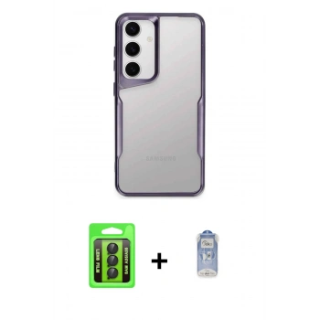 MARSİLYAN™- Galaxy A35 5G Kılıf Akış Çizgi Koleksiyonu - Siyah Joko Magic 5D Cam + Raze Metal Kamera Lens - SH