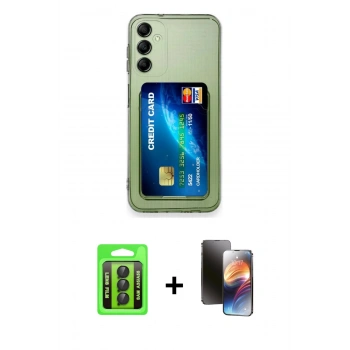 MARSİLYAN™- Galaxy A35 5G Kılıf Doruk Klasik Koleksiyonu - Siyah 3D Antistatik Mat Seramik Nano Ekran Koruyucu + Raze Metal Kamera Lens - SH