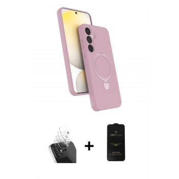 MARSİLYAN™- Galaxy A35 5G Kılıf İz Işık Koleksiyonu - Siyah 6D Antistatik Mat Seramik Hayalet Nano Ekran Koruyucu + Kamera Lens Koruma Cam - SF