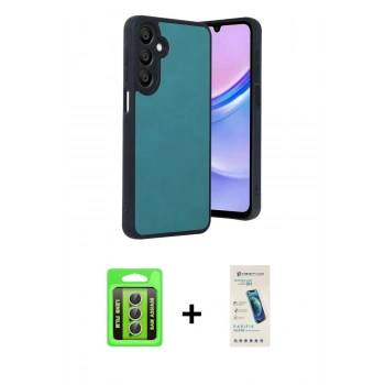 MARSİLYAN™- Galaxy A35 5G Kılıf Kıvılcım Işık Serisi - Şeffaf Pasifik Cam Ekran Koruyucu + Raze Metal Kamera Lens - GS